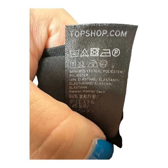 TOPSHOP Spaghetti Strap Cut Out Little Black Mini Dress - Picture 5 of 5